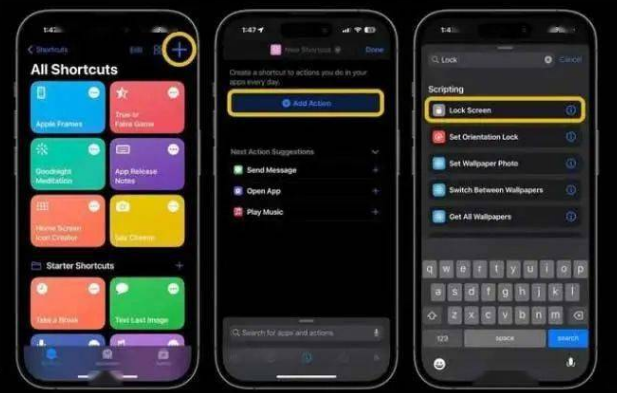召陵苹果14锁屏维修店分享iPhone14升级iOS16.4后如何创建锁屏快捷方式 